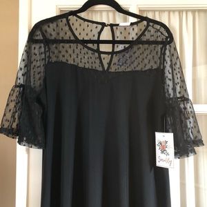 Black poly/spandex dress.